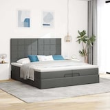 thumbnail of vidaXL Ottoman-Bett mit Matratzen Dunkelgrau 200x200 cm Stoff