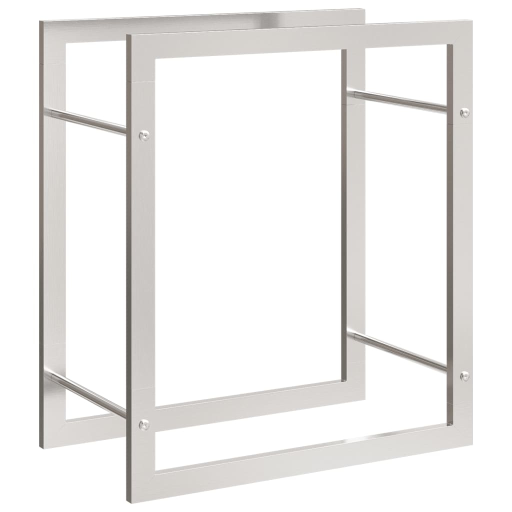 Helloshop26 - Brennholzregal 50 x 28 x 56 cm Edelstahl Silber 02_0043716