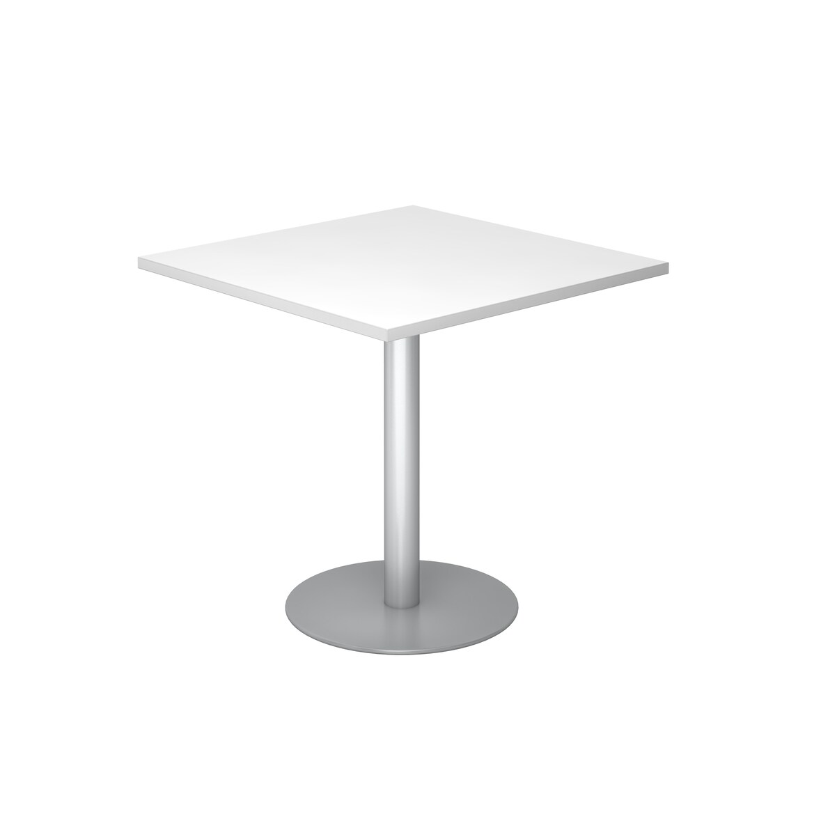 Hammerbacher-Besprechungstisch 80x80cm Weiß/Silber-VSTF88/W/S