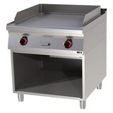thumbnail of Gastro Elektro-Griddleplatte Standgerät mit Unterbau Grillplatte Bratplatte aus Stahl/gerillt 800x900x900 mm Edelstahl 12 kW