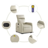 thumbnail of vidaXL Massagesessel mit Aufstehhilfe Elektrisch Creme Kunstleder