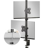 thumbnail of ONKRON Doppel Monitorhalterung für 2 Monitore 13-34", bis 8 kg, VESA 75x75 & 100x100, schwenkbar, drehbar, neigbar, Schwarz D208E