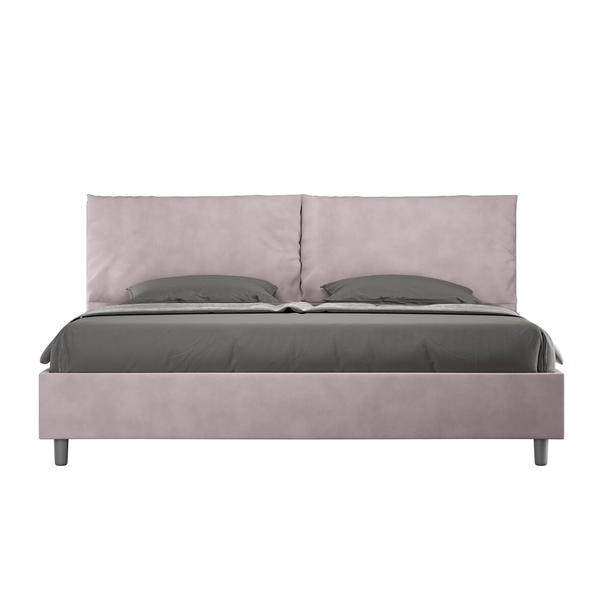 Letto matrimoniale king size contenitore imbottito 200x210 microfibra glicine Antea Large