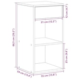 thumbnail of vidaXL Nachttisch mit Schublade Schwarz Eichen-Optik 35x34x66,5 cm
