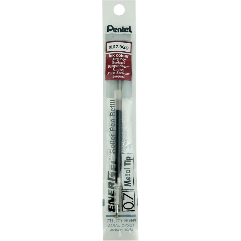Recharge EnerGel, pointe moyenne 0,7 mm, encre bordeaux