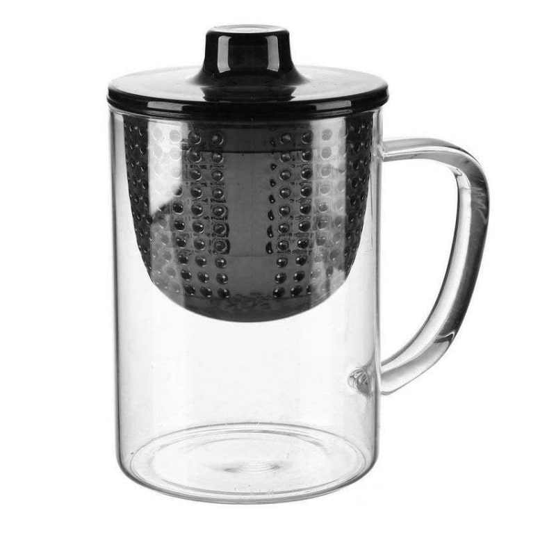 Casa collection tisaniera 400 ml in vetro con filtro e tappo