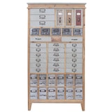 thumbnail of Apothekerskast HWC-A43, ladekast, massief dennenhout, vintage shabby look 152x81x34cm