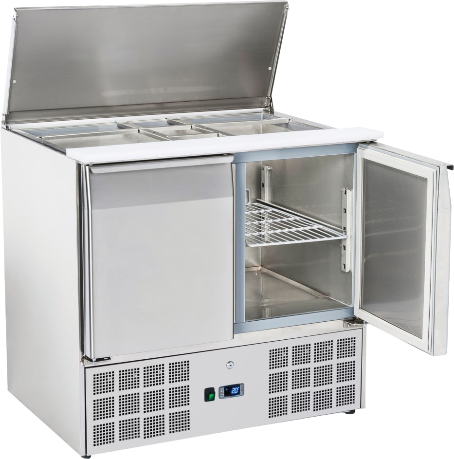 Salatvorbereitungsmöbel 2 türen 2 gitter gn 1/1 - 900x700x880 mm - 230 W 230/1V - 701A09RC Eurast