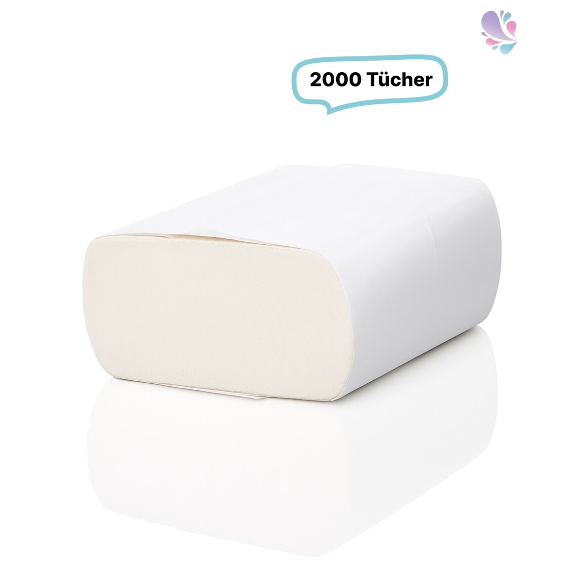 Falthandtuchpapier, Handtuchpapier, Premium-TAD SET, Interfold ZICK ZACK, 2-lagig, 2.000 Tücher je SET: Verpackungseinheiten - 1 Set