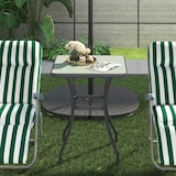 thumbnail of Outsunny Mesa Auxiliar de Cristal Templado Cuadrada Bordes Redondeados Mesita Café  para Patio Terraza Balcón Negro y Transparente 68,5x68,5x84 cm