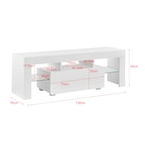 thumbnail of Helloshop26 - Meuble TV avec éclairage LED multicolore banc support design avec étagères 130 cm blanc 03_0005859