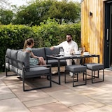 thumbnail of Aluminium 5-teiliges Ecksofa-Set mit schwarzer Rattan-Aufbewahrungsbox - Anthrazitgrau