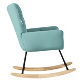 thumbnail of ML-Design – Schaukelsessel Salbei – Frottee-Optik | gepolstert, Holzkufen, Relaxsessel mit Armlehnen, Ohrensessel