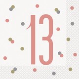 thumbnail of 13. Geburtstag Partyset Einweggeschirr roségold 48 tlg. Partygeschirr Teller Becher Servietten
