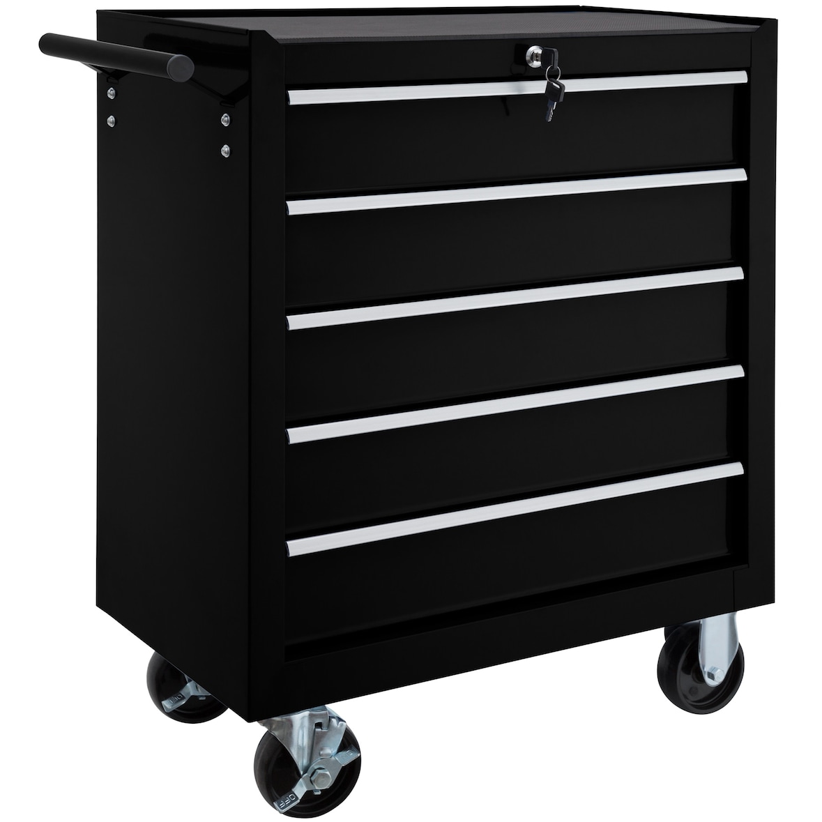 tectake Carrello portautensili con 5 cassetti - nero - 402797