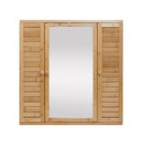 thumbnail of Décoshop26 - Badezimmer-Wandschrank mit Spiegel 3 Einlegeböden 3 Türen Bambus 60x60x15 cm 04_0005765