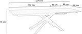 thumbnail of Xavier - Ausziehbarer Tisch (170/270 x 90 cm) aus HPL auf weißem MDF