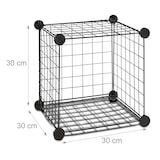 thumbnail of Relaxdays Steckregal Drahtgitter, 9 Fächer, DIY-Regalsystem Metall, offenes Würfelregal, Fächergröße 30 x 30 cm, schwarz