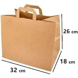 thumbnail of DeinPack Umweltschonende Papier Tragetaschen 50 x braune Papiertragetasche 32 x 18 x 26 cm