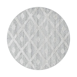 thumbnail of Carpetsale24 Teppich Rund 160 cm Creme, Hochflor Wohnzimmer Teppich, Weich & Flauschig, Skandinavisch Boho Stil, Langflor Shaggy, Rauten Design