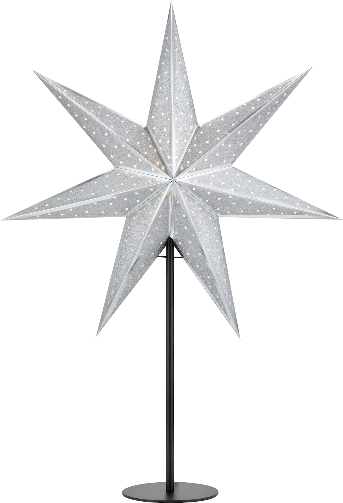 Markslöjd GLITTER Tischstern 45 cm Schwarz/Silber