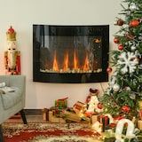 thumbnail of HOMCOM Chimenea Eléctrica de Pared Estufa Eléctrica Calentador de Fuego 900/1800W con Mando a Distancia Termostato Llama LED 7 Colores