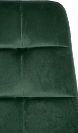 thumbnail of Décoshop26 - Esszimmerstuhl x1 mit quadratischen Ziernähten aus grünem Samtstoff und schwarzem Metall 10_0002129