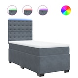 thumbnail of vidaXL Boxspringbett mit Matratze Dunkelgrau 90x190 cm Samt