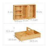 thumbnail of Relaxdays Schreibtisch Organizer aus Bambus, Stiftehalter für Büro und Zuhause, 5 Fächer, HBT 12,5x32,5x20,5 cm, natur