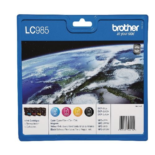 Brother LC985VALBP Original Tintenpatrone Schwarz, Cyan, Magenta, Gelb Multipack 4 Stück