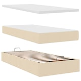 thumbnail of vidaXL Ottoman-Bett mit Matratze & LEDs Creme 90x190 cm Stoff