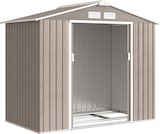 thumbnail of Outsunny caseta de jardín exterior 2,42 m² 213x130x185 cm con puerta corredera techo inclinado y 4 ventanas para patio terraza efecto madera