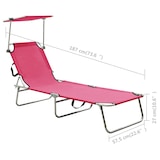 thumbnail of Helloshop26 - Tumbona plegable tumbona cama de jardín mobiliario de terraza con toldo de aluminio rosa 02_0012831