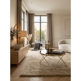 thumbnail of Beistelltisch `Retro-Charme`, schwarze Glasplatte, goldene Beine, 82 cm Durchmesser. 82x82x39 cm | Kadima Design