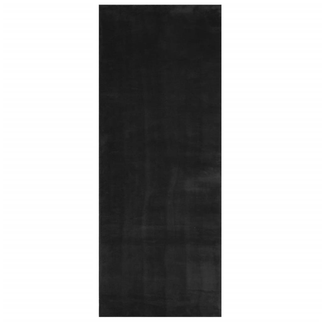 vidaXL Teppich HUARTE Kurzflor Weich und Waschbar Schwarz 80x200 cm