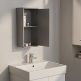 thumbnail of Relaxdays Hängeschrank Bad, 2 Fächer, HBT: 62 x 30 x 21 cm, verstellbarer Einlegeboden, Badschrank schmal, MDF, graublau