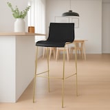 thumbnail of Barhocker Hover Kunststoff Vierfußgestell Gold schwarz