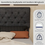 thumbnail of Polsterbett Doppelbett Stoffbett mit Stauraum Bettkasten Lattenrost modernes Bettgestell Komfortbett Schlafzimmer Design 160x200 Grau