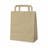 thumbnail of 50x GASTRO Papiertragetaschen 180+80x220mm mit EAN-Code braun
