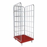 thumbnail of Rollbehälter 3-seitig, Rollplatte aus Kunststoff, 724 x 815 x 1.830 mm, 500 kg, Nutzhöhe 1.640 mm, Feuerrot