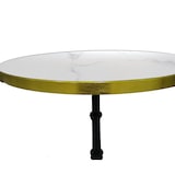 thumbnail of METRO PROFESSIONAL Mesa de comedor Gastro, hierro fundido/piedra, Ø 61 x 74 cm, redonda, blanco/oro