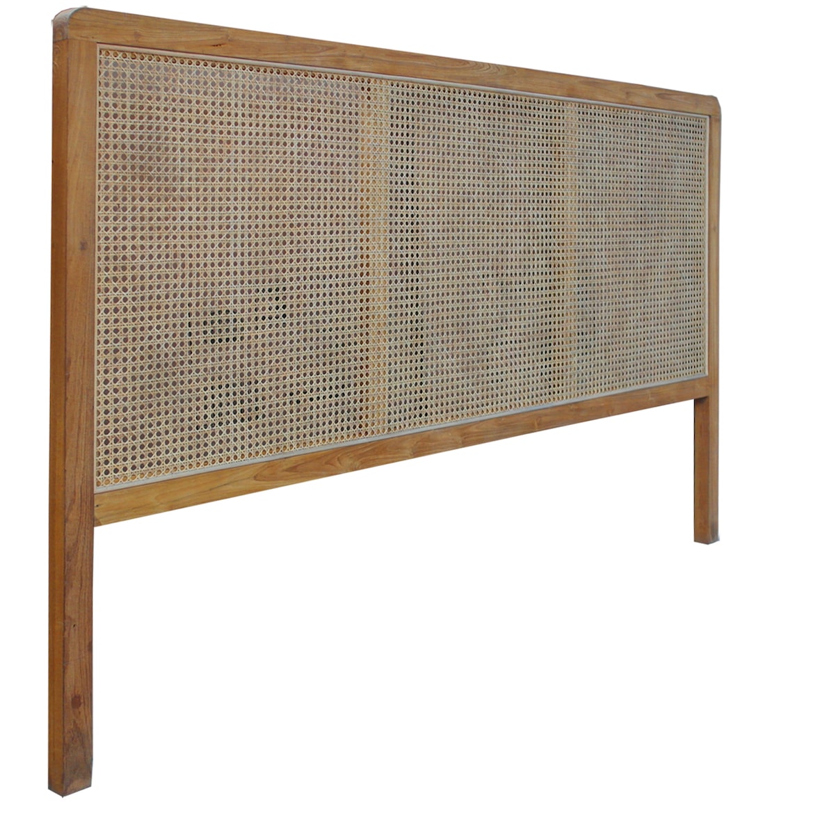 SIT Möbel Bett-Kopfteil | aus Teak und Rattan-Geflecht | natur | B 200 x T 4 x H 120 cm | 07996-59 | Serie ROMANTEAKA