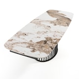 thumbnail of Oreste Luchetta tavolo allungabile NICE 2 piano in ceramica finitura marmo Onice lucido H.75,5 x P.89 x L.180/220/260 cm Grigio