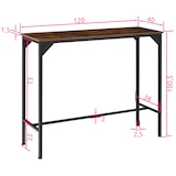 thumbnail of Bartisch Kerry 120x40x100,5cmIndustrial Holz dunkel, rustikal