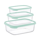 thumbnail of Set 3 Recipientes Herméticos para Alimentos, de forma Rectangular Verde 7house
