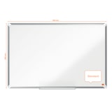 thumbnail of NOBO Lavagna Bianca Magnetica PREMIUM PLUS, Acciaio Laccato, 900x600mm, Cornice in alluminio, Montaggio ad angolo, Vaschetta Porta Accessori, 1915155
