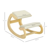 thumbnail of HOMCOM silla ergonómica de rodillas, silla de rodillas de madera, taburete ergonómico, cojín acolchado, para mejorar la postura, crema