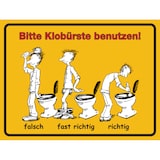 thumbnail of WC-Kennzeichnung Bitte Klobürste benutzen - 200x150x0.45 mm Aluminium geprägt