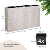 thumbnail of Casaria Poly Rattan Blumentopf herausnehmbar Creme