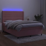 thumbnail of vidaXL Boxspringbett mit Matratze & LED Rosa 140x190 cm Samt